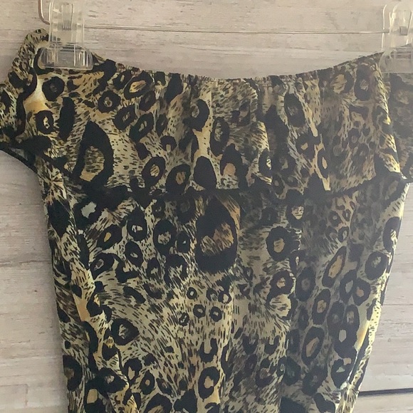 Strapless Cheetah Print Blouse - Picture 3 of 5
